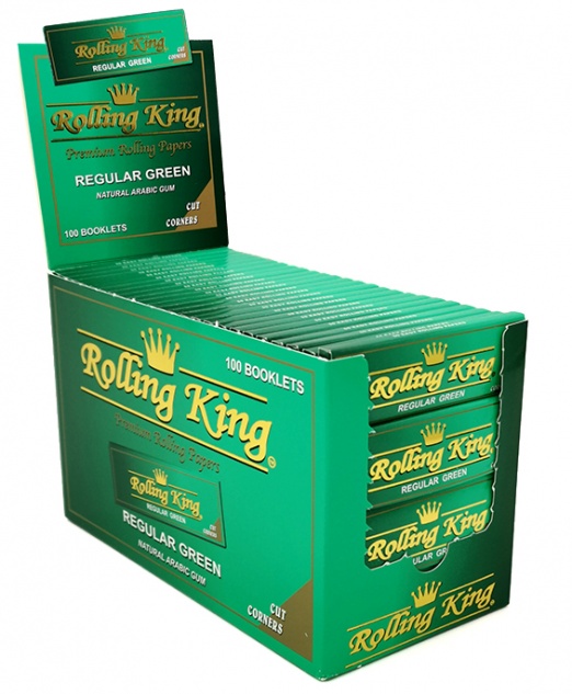 Rolling King Premium GREEN Regular Cut Corners Rolling Papers