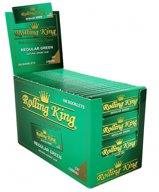 Rolling King Premium GREEN Regular Cut Corners Rolling Papers