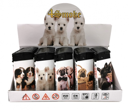 4Smoke Electronic Refillable Slim Lighters - DOGS