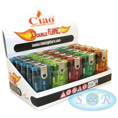 Ciao Windproof Double Jet Flame Electronic Lighters