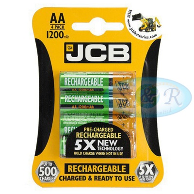 JCB AA 1200mAh NiMH Rechargeable Batteries Pack of 4