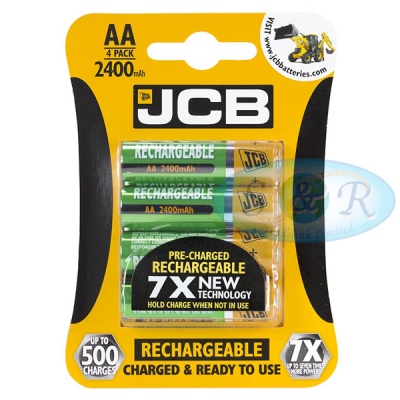 JCB AA 2400mAh NiMH Rechargeable Batteries