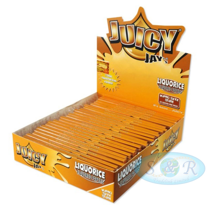 Liquorice Juicy Jays King Size Slim Rolling Papers S&R