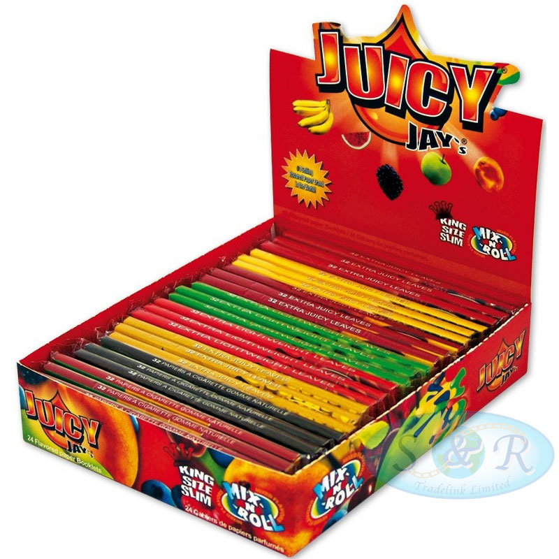 Pack de 8 x papier Mix BIS King Size slim aromatisé - Juicy Jay