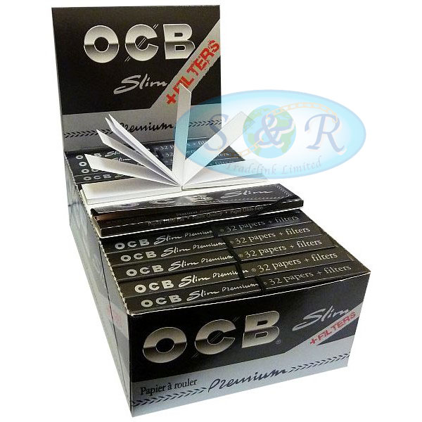 OCB Premium Black With Filters King Size Slim Connoisseur smoking rolling papers