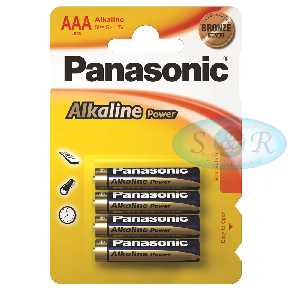 Panasonic Bronze Power Size AAA Alkaline Batteries S&R Tradelink Ltd
