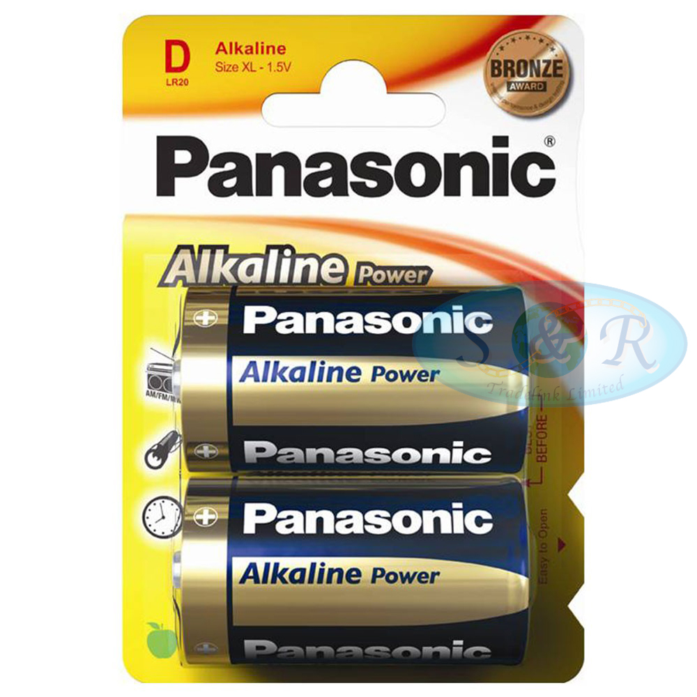 Panasonic Bronze Power Size D Alkaline Batteries S&R Tradelink Ltd