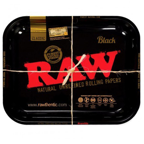 RAW BLACK Medium Metal Rolling Tray