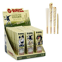 G-ROLLZ BANKSY GRAFFITI ORG HEMP 3PK K/S CONES - 24 PACKS