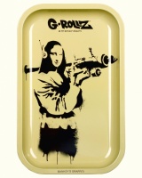 Banksy 'Mona' Medium Metal Rolling Tray - 17.5cm x 27.5cm