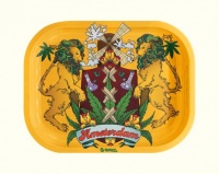 'Canna Lion' Small Metal Rolling Tray - 14cm x 18cm