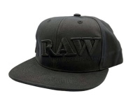 RAW FLAT BILL CAP BLK WITH BLK LOGO