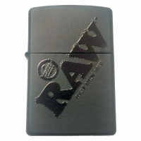 RAW ZIPPO BLK  WITH BLK LOGO