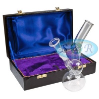 18cm Double Bubble Boxed Glass Waterpipe Bong