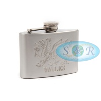 4oz Stainless Steel Hip Flask Wales Design