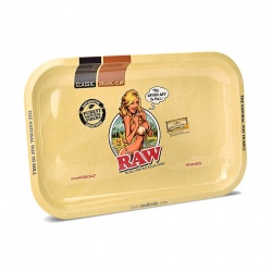 RAW Bikini Girl Small Metal Rolling Tray