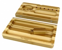 RAW Limited Edition Striped Bamboo Backflip Rolling Tray