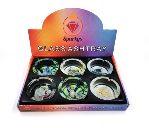 Cats Design Glass Ashtrays