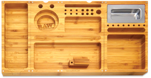 Raw Triple Flip 3 Part Bamboo Wooden Rolling Filling Tray