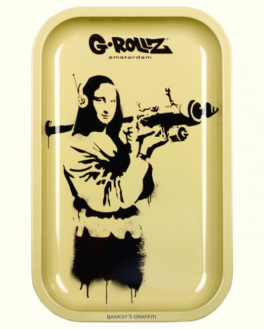 Banksy 'Mona' Medium Metal Rolling Tray | S&R Tradelink Ltd