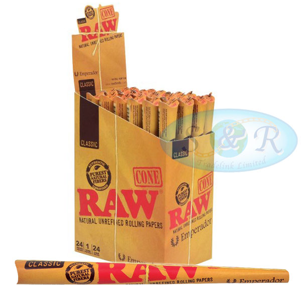 RAW Classic Emperador 7¼ Inch 1 Pack PreRolled Cones S&R Tradelink Ltd