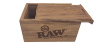 RAW ACACIA WOOD BOX WITH SLIDE TOP