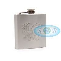 6oz Stainless Steel Hip Flask Wales Design